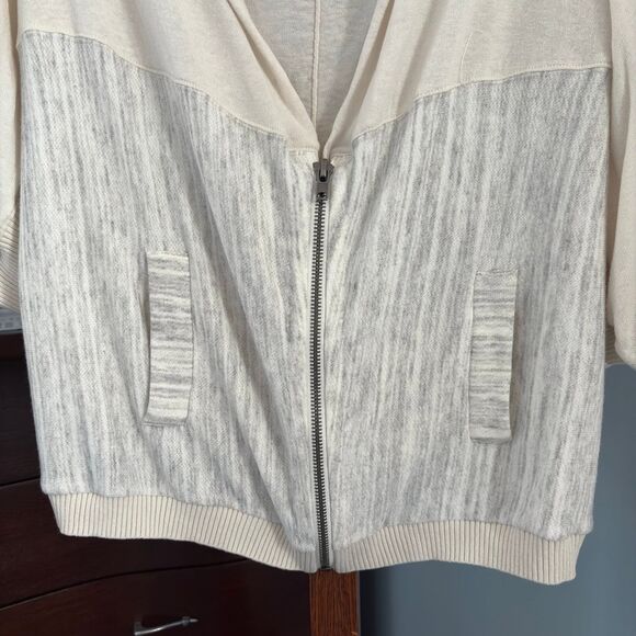 Moth by Anthropogie Austral Full Zip Neutral, Linen Blend Cardigan Sweater sz L - Picture 7 of 12